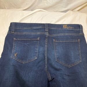 KUT From The Kloth Medium Wash Carlo Ankle Skinny Blue Jeans w/Raw Hems, Size 10